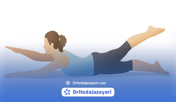 حرکت بلند کردن دست و پای مخالف برای کاهش کمردرد
